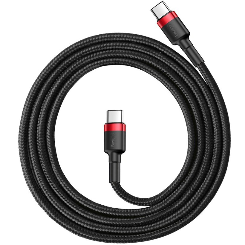 USB-C Daten- und Ladekabel - USB-C Baseus Cafule, 60W, 1m, Rot CATKLF-G91