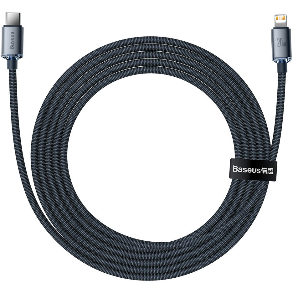 Baseus Crystal Shine Series USB-C - Lightning Daten- und Ladekabel, 20W, 2m, Schwarz CAJYY000301