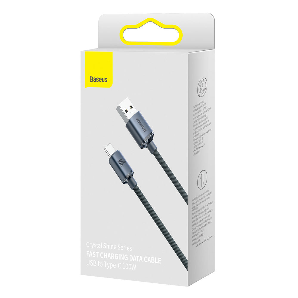 USB-A zu USB-C Baseus Crystal Shine Series Daten- und Ladekabel, 100W, 2m, Schwarz CAJY000501 CAJY000501