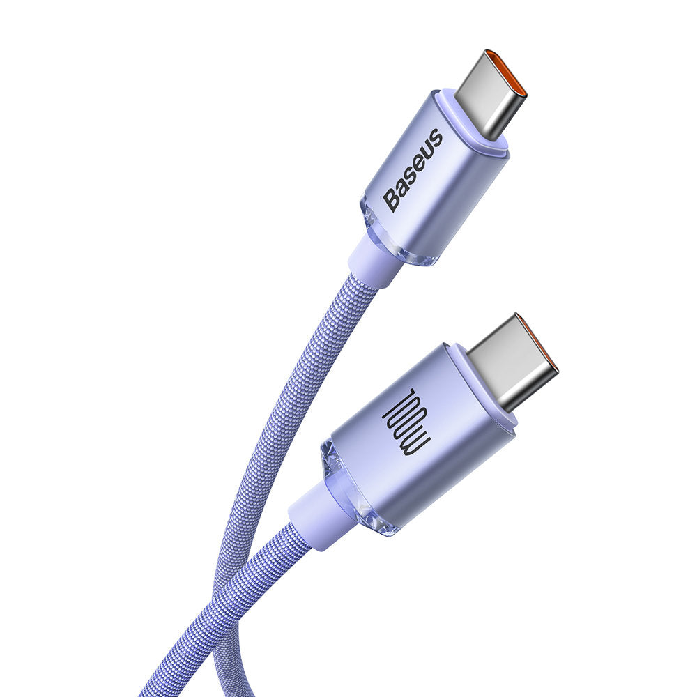 USB-C Daten- und Ladekabel - USB-C Baseus Crystal Shine Series, 100W, 2m, Lila CAJY000705