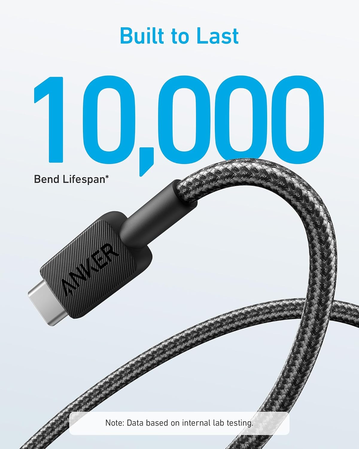 Daten- und Ladekabel USB-A - USB-C Anker 322, 18W, 1,8m, Schwarz A81H6G11