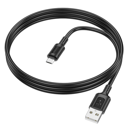 Daten- und Ladekabel USB-A - microUSB Borofone BX111 Feliz, 18W, 1m, Schwarz