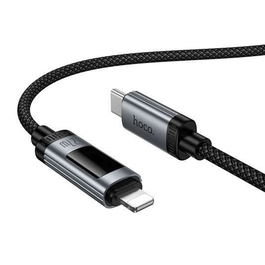 USB-C to Lightning Data and Charging Cable HOCO Display U148, 27W, 1.2m, Black