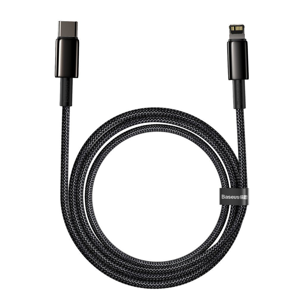 USB-C - Lightning Daten- und Ladekabel Baseus Tungsten Gold, 20W, 2m, Schwarz CATLWJ-A01