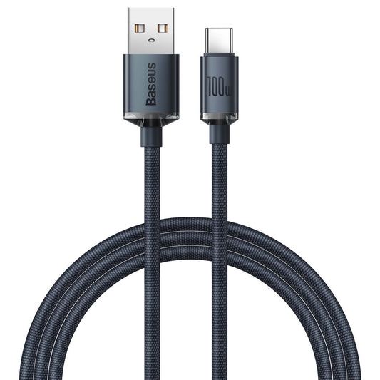USB-A zu USB-C Baseus Crystal Shine Series Daten- und Ladekabel, 100W, 1.2m, Schwarz CAJY000401