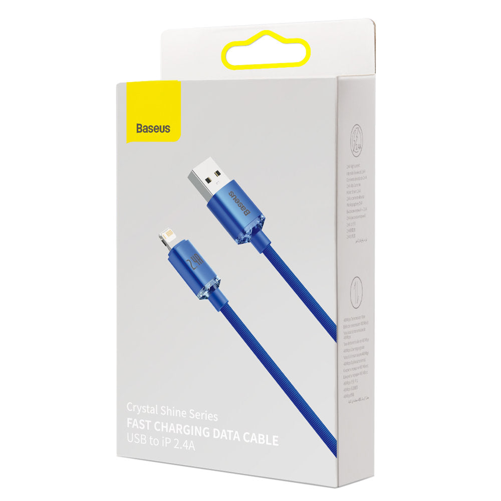 Baseus Crystal Shine USB-A auf Lightning Kabel 18W 1.2m | Blau | Textil