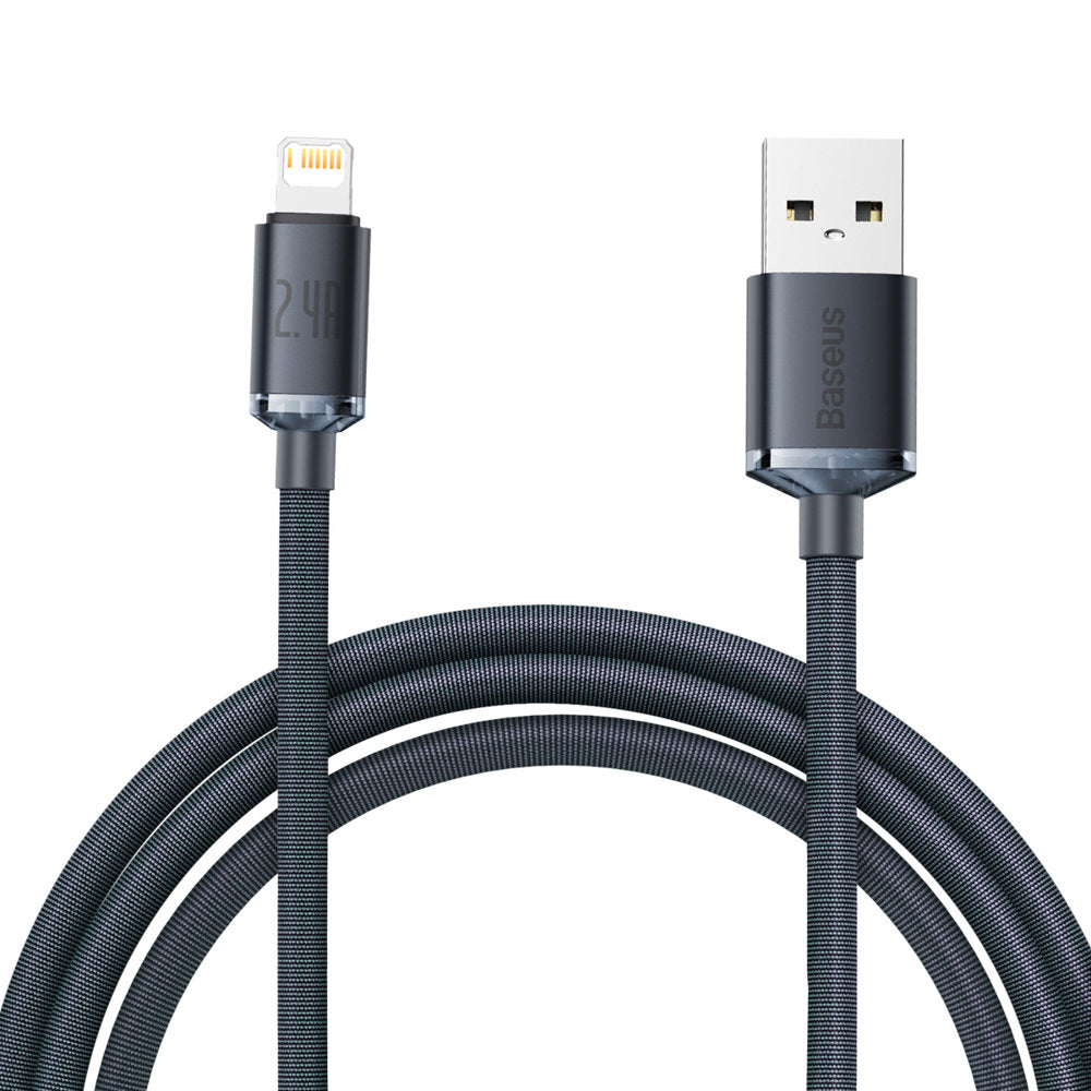 Baseus Crystal Shine USB-A auf Lightning Kabel 18W 2m | Schwarz | Textil