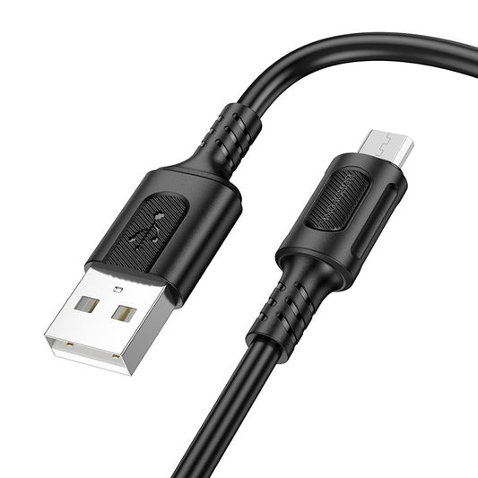 Daten- und Ladekabel USB-A - microUSB Borofone BX111 Feliz, 18W, 1m, Schwarz