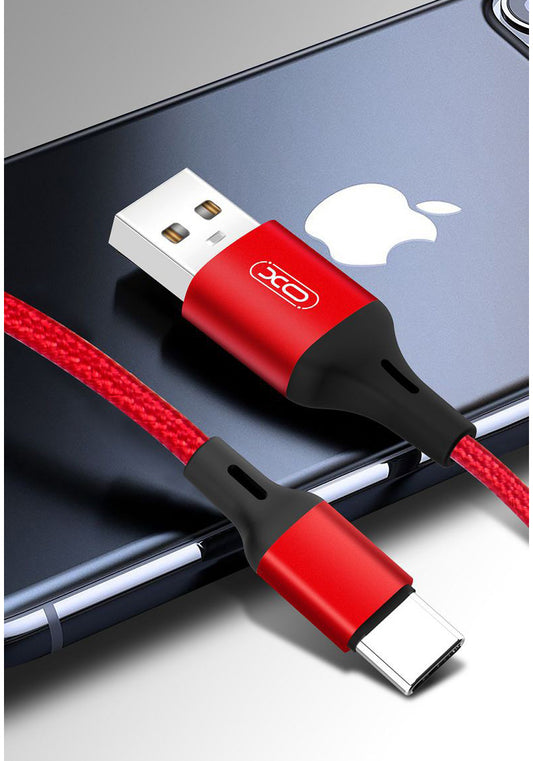 Daten- und Ladekabel USB-A - USB-C XO Design NB143, 18W, 2m, Rot