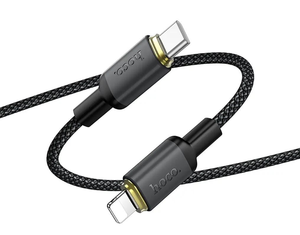 Daten- und Ladekabel USB-C - Lightning HOCO X128 Benefit, 30W, 1m, Schwarz