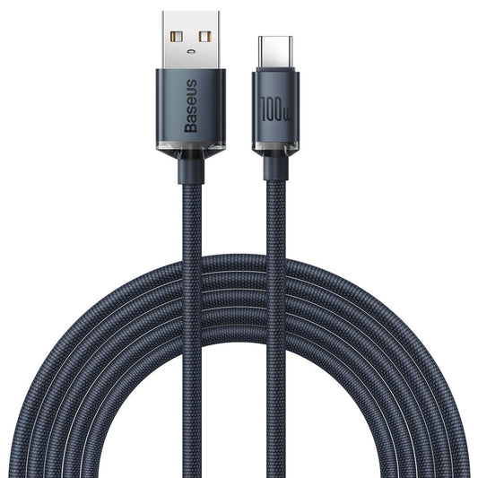 USB-A zu USB-C Baseus Crystal Shine Series Daten- und Ladekabel, 100W, 2m, Schwarz CAJY000501 CAJY000501