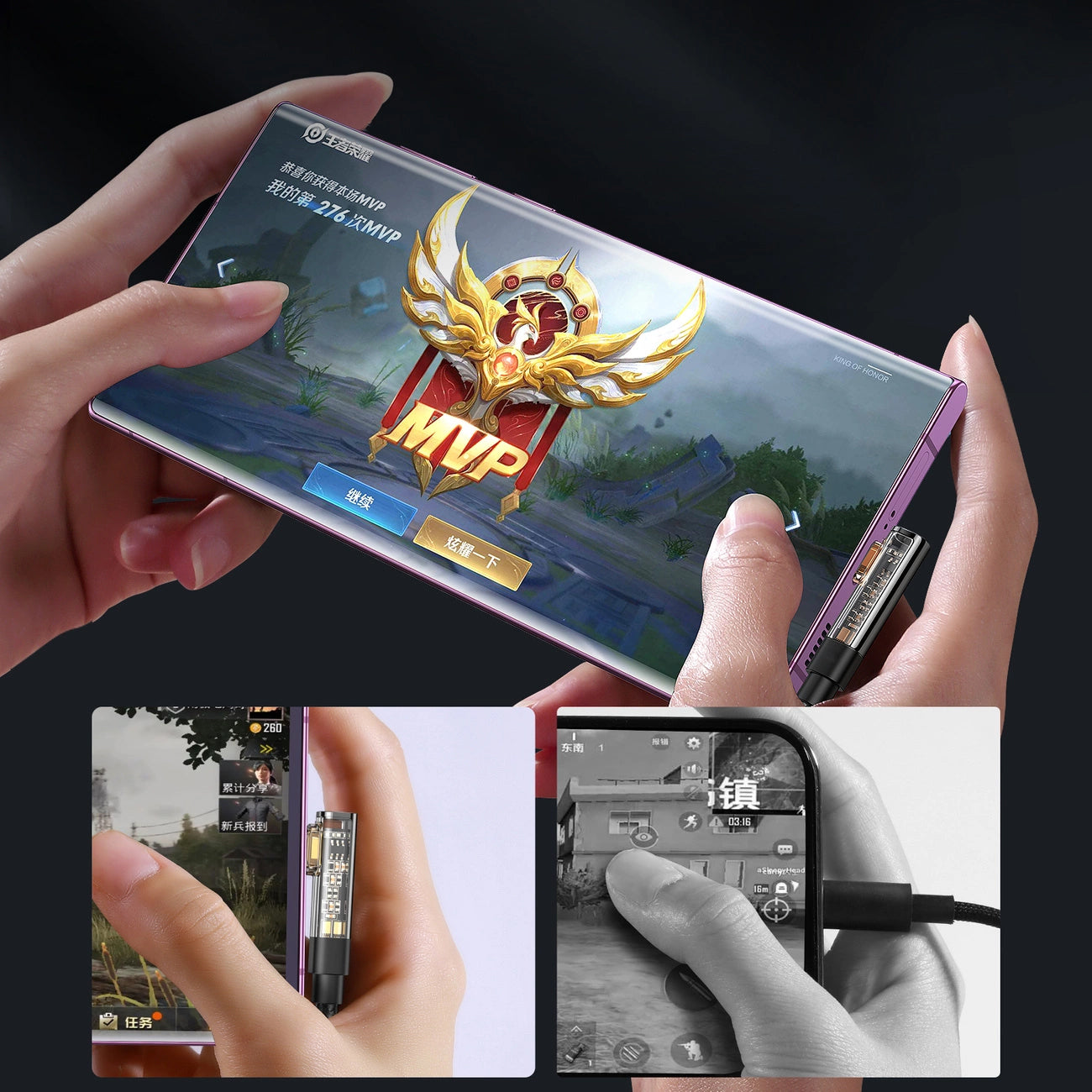 USB-C Daten- und Ladekabel - USB-C Joyroom S-A6 Angled, 100W, 1.2m, Schwarz