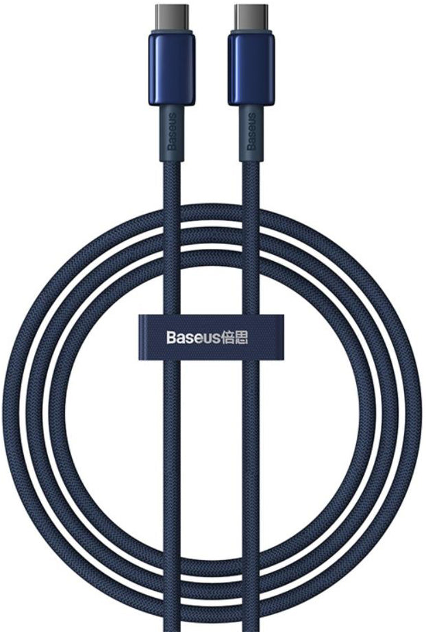 USB-C Daten- und Ladekabel - USB-C Baseus Tungsten Gold, 100W, 1m, Marineblau P10319800321-03
