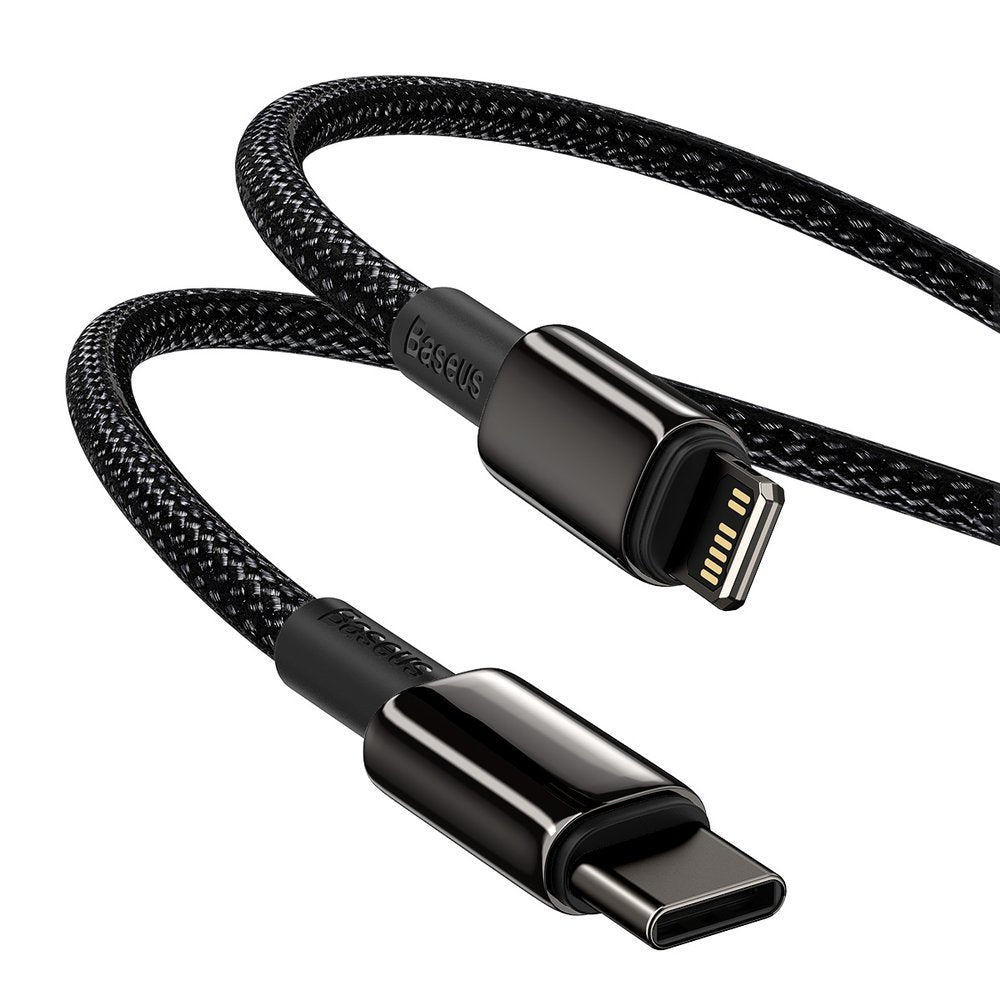 USB-C - Lightning Daten- und Ladekabel Baseus Tungsten Gold, 20W, 2m, Schwarz CATLWJ-A01