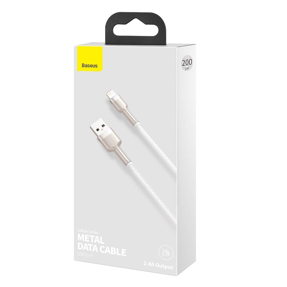 Daten- und Ladekabel USB-A - Lightning Baseus Cafule Metal Series, 18W, 1m, Weiß CALJK-A02