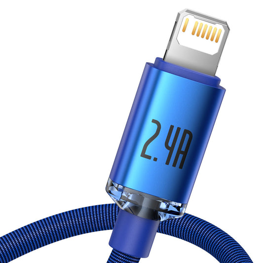 Baseus Crystal Shine Serie USB-A - Lightning Daten- und Ladekabel, 18W, 1.2m, Blau CAJYY000003