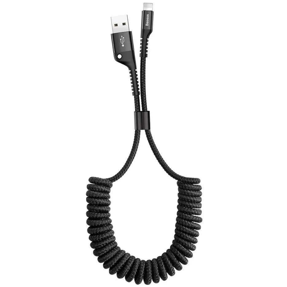 Daten- und Ladekabel USB-A - Lightning Baseus Fish Eye Spring, 18W, 1m, Schwarz CALSR-01 CALSR-01