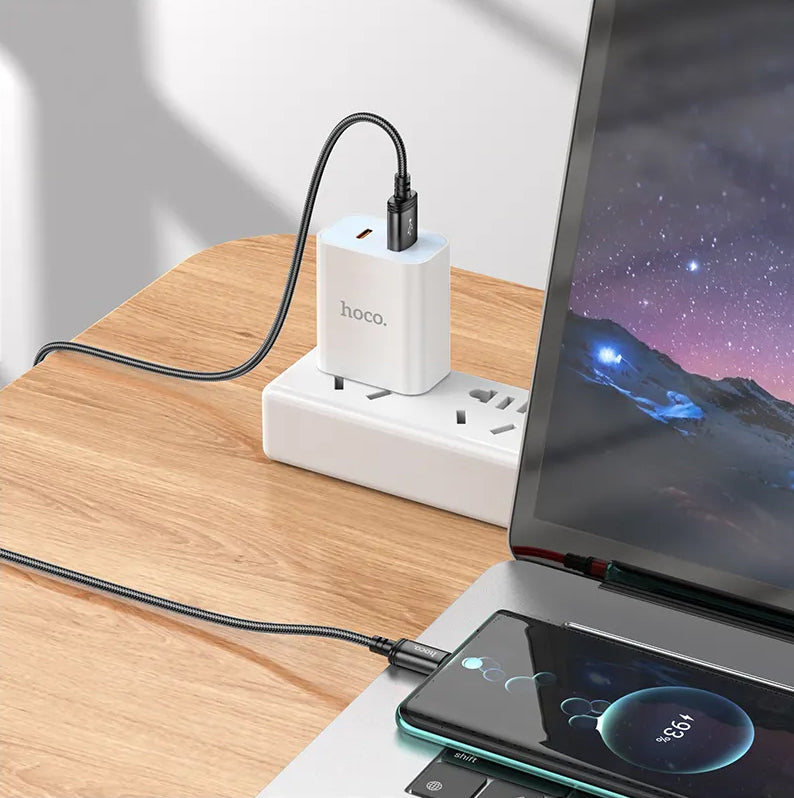 Daten- und Ladekabel USB-A - USB-C HOCO X89, 18W, 2m, Schwarz