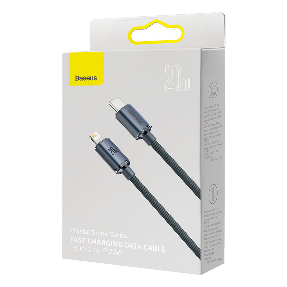 Baseus Crystal Shine Series USB-C - Lightning Daten- und Ladekabel, 20W, 2m, Schwarz CAJYY000301