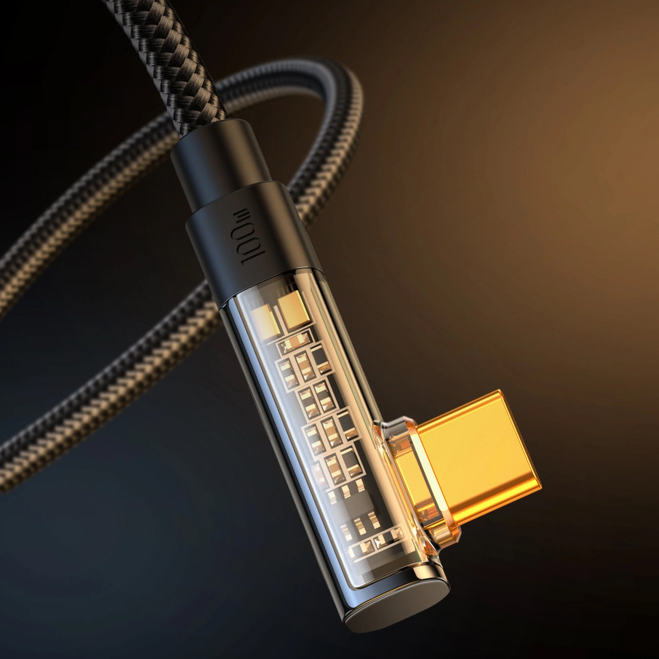 USB-C Daten- und Ladekabel - USB-C Joyroom S-A6 Angled, 100W, 1.2m, Schwarz