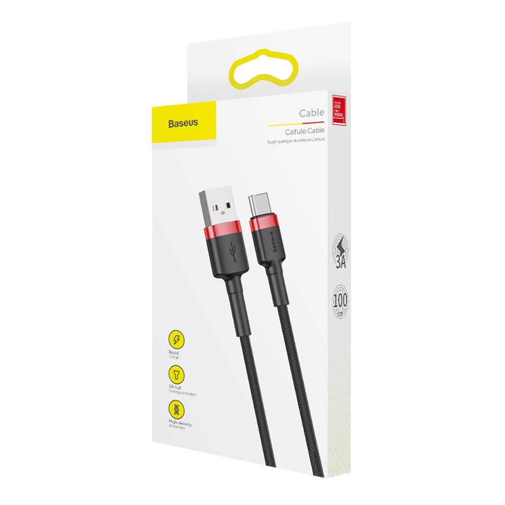 Daten- und Ladekabel USB-A - USB-C Baseus Cafule, 60W, 1m, Rot CATKLF-B91
