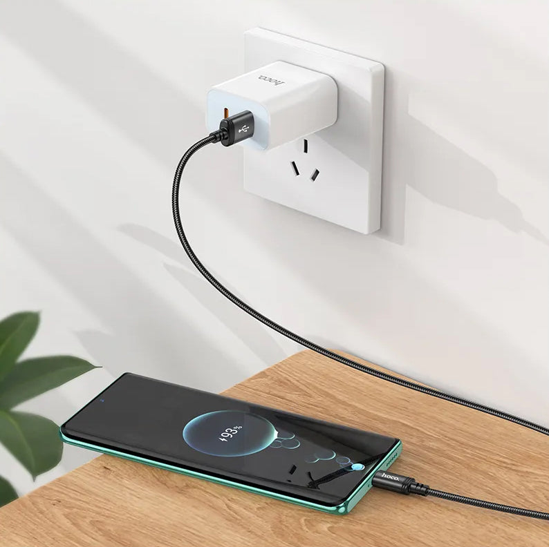 Daten- und Ladekabel USB-A - USB-C HOCO X89, 18W, 2m, Schwarz