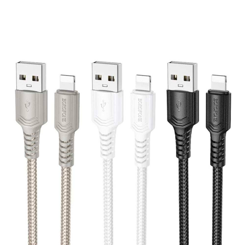 Daten- und Ladekabel USB-A - Lightning Borofone BX116 Certain, 18W, 1m, Schwarz