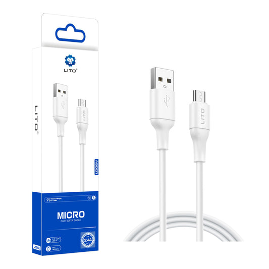 Daten- und Ladekabel USB-A - microUSB Lito LD06V, 18W, 1m, Weiß