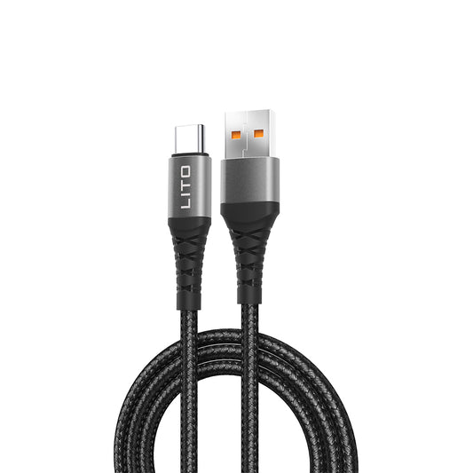 Daten- und Ladekabel USB-A - USB-C Lito LD08T, 18W, 1m, Schwarz