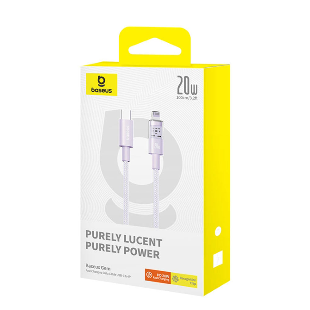 Daten- und Ladekabel USB-C - Lightning Baseus Gem, 20W, 1m, Lila P10373001511-00