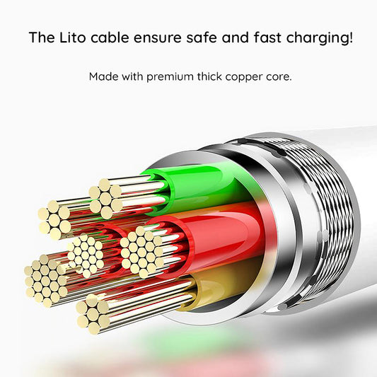 Daten- und Ladekabel USB-C - Lightning Lito LD03, 60W, 1m, Weiß