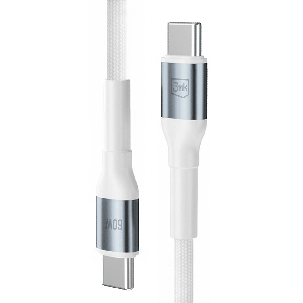 Daten- und Ladekabel USB-C - USB-C 3MK Hyper N, 60W, 1m, Weiß