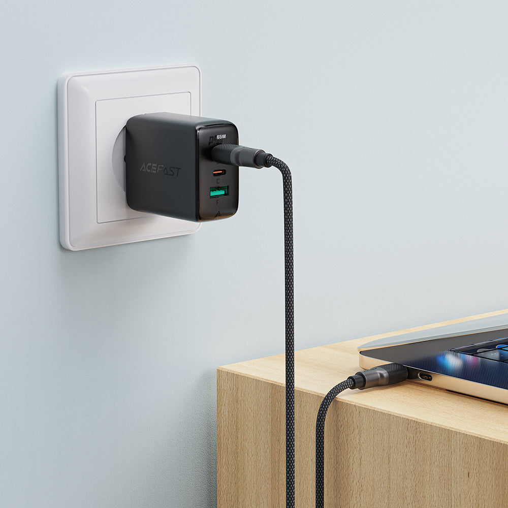 USB-C Data and Charging Cable - USB-C Acefast C10-03, 60W, 1.2m, Black