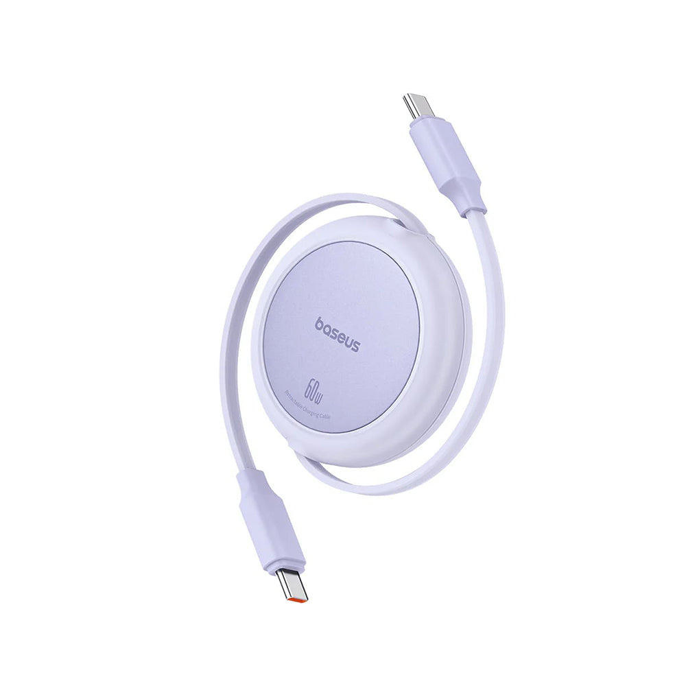 Daten- und Ladekabel USB-C - USB-C Baseus Free2Pull Mini Retractable, 60W, 1m, Lila P10364500511-01