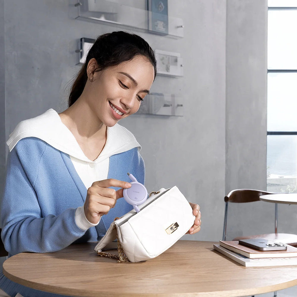 Daten- und Ladekabel USB-C - USB-C Baseus Free2Pull Mini Retractable, 60W, 1m, Lila P10364500511-01