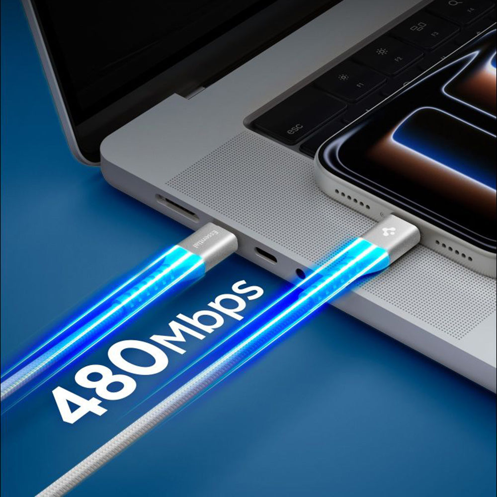 Daten- und Ladekabel USB-C - USB-C Spigen EB10010CCA, 100W, 1m, Weiß ACA11102