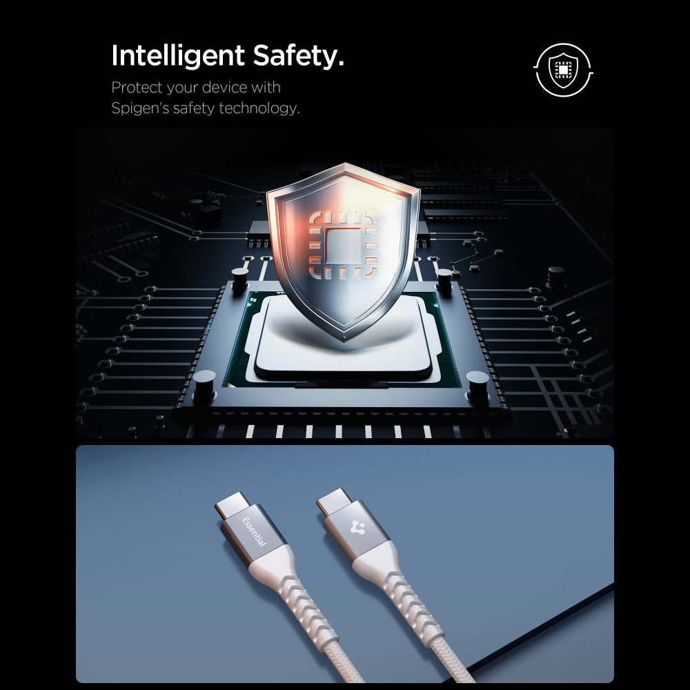 Daten- und Ladekabel USB-C - USB-C Spigen EB10010CCA, 100W, 1m, Weiß ACA11102