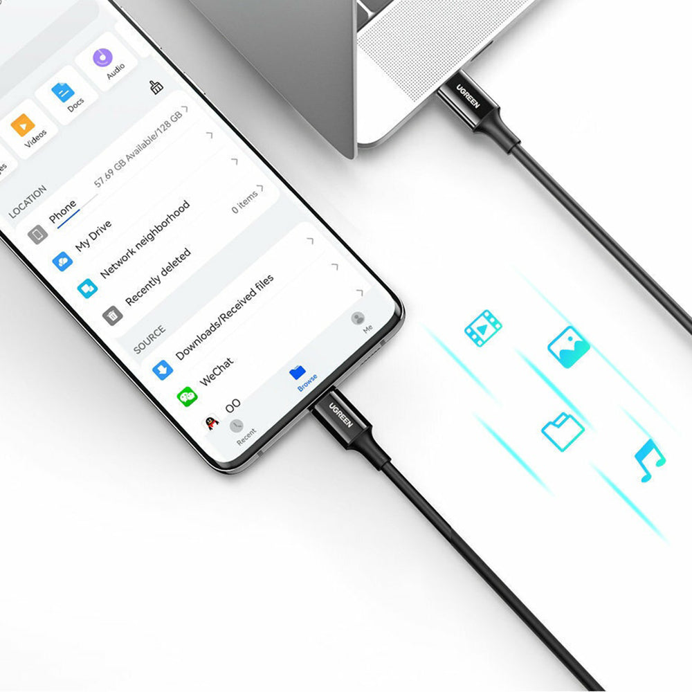 Daten- und Ladekabel USB-C - USB-C UGREEN US300 (80371), 100W, 1m, Schwarz