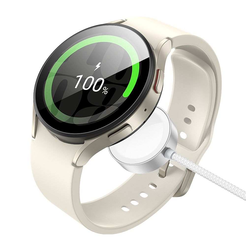 Wireless-Ladegerät HOCO CW59 für Apple Watch / Samsung Galaxy Watch Series, USB-C, Weiß