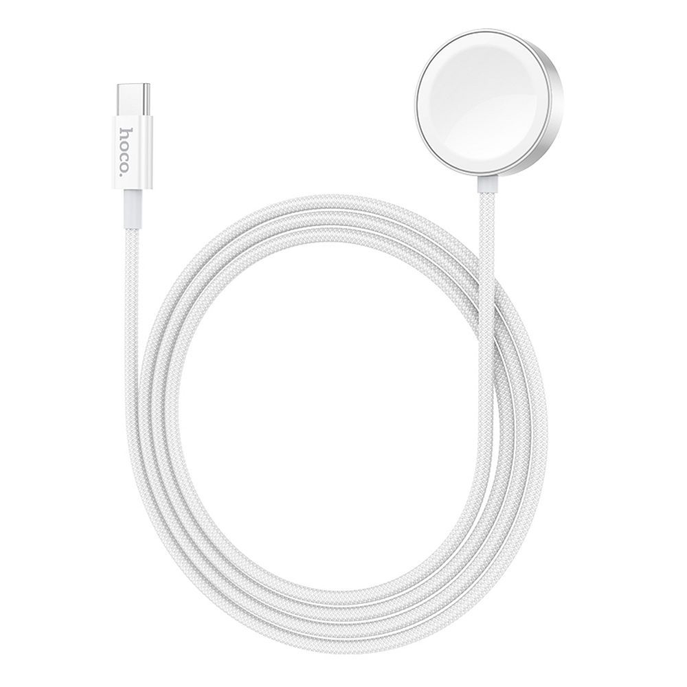 Wireless-Ladegerät HOCO CW59 für Apple Watch / Samsung Galaxy Watch Series, USB-C, Weiß