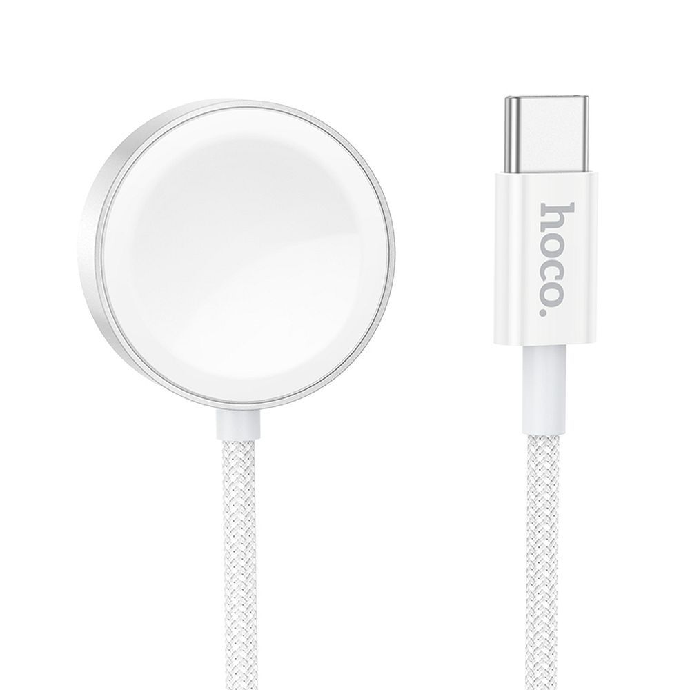 Wireless-Ladegerät HOCO CW59 für Apple Watch / Samsung Galaxy Watch Series, USB-C, Weiß