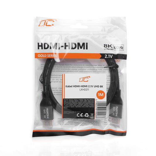 LTC Gold Videokabel, HDMI - HDMI, 8K, 1m, Schwarz