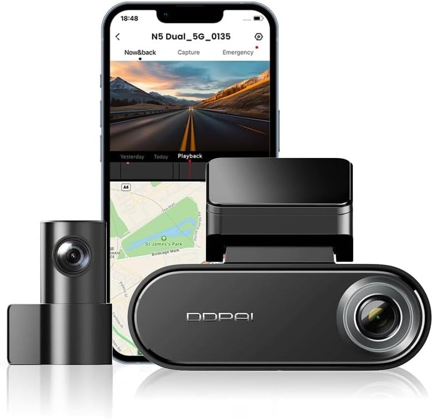 Auto-Kamera Vorne Hinten DDPAI N5 Dual, 4K, Wi-Fi, GPS, AI