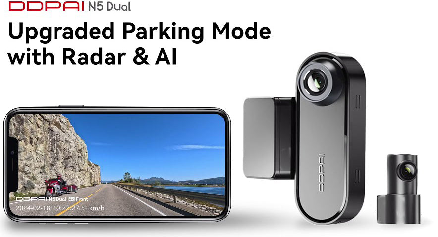 Auto-Kamera Vorne Hinten DDPAI N5 Dual, 4K, Wi-Fi, GPS, AI