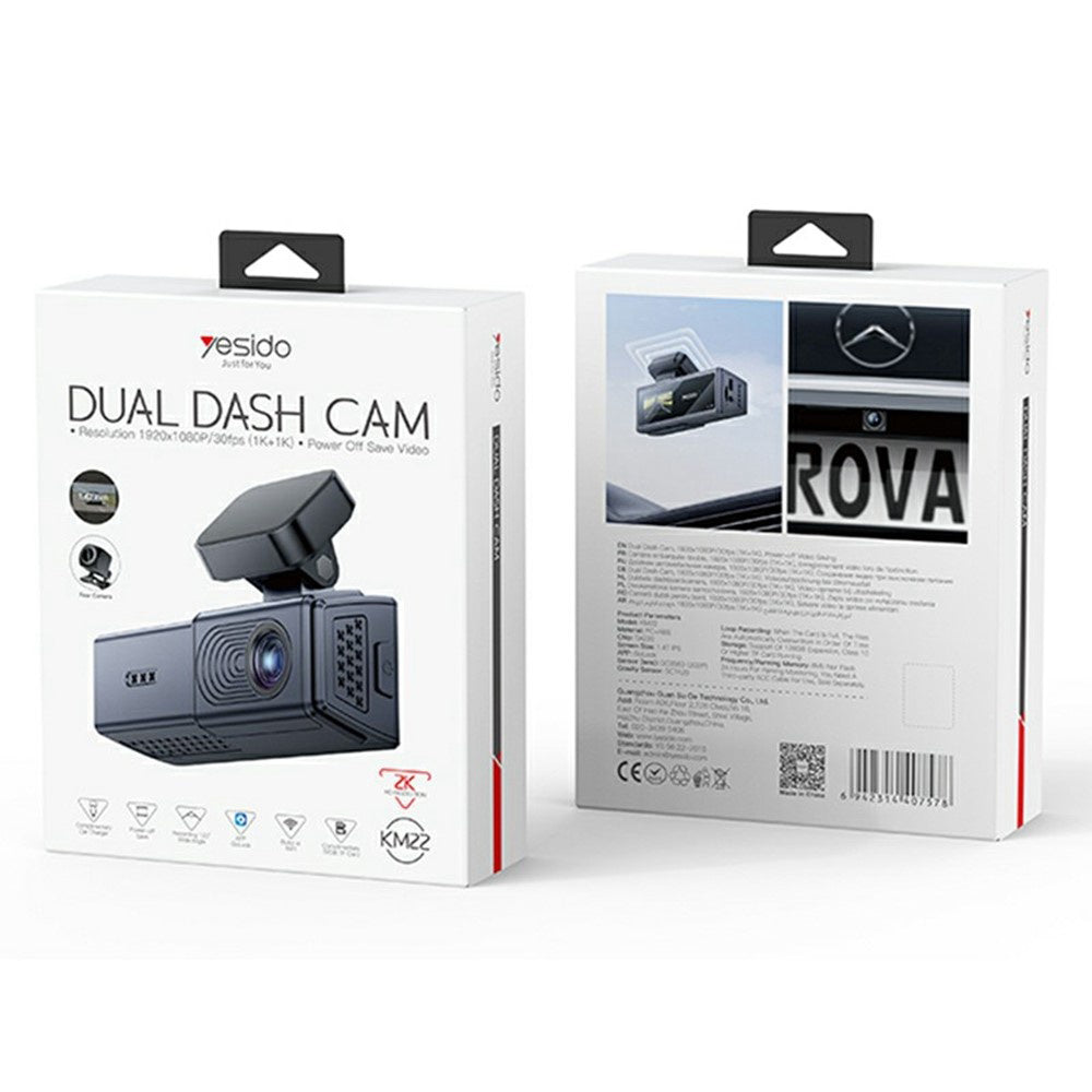 Auto Kamera Yesido KM22, 1080P, Wi-Fi, Schwarz