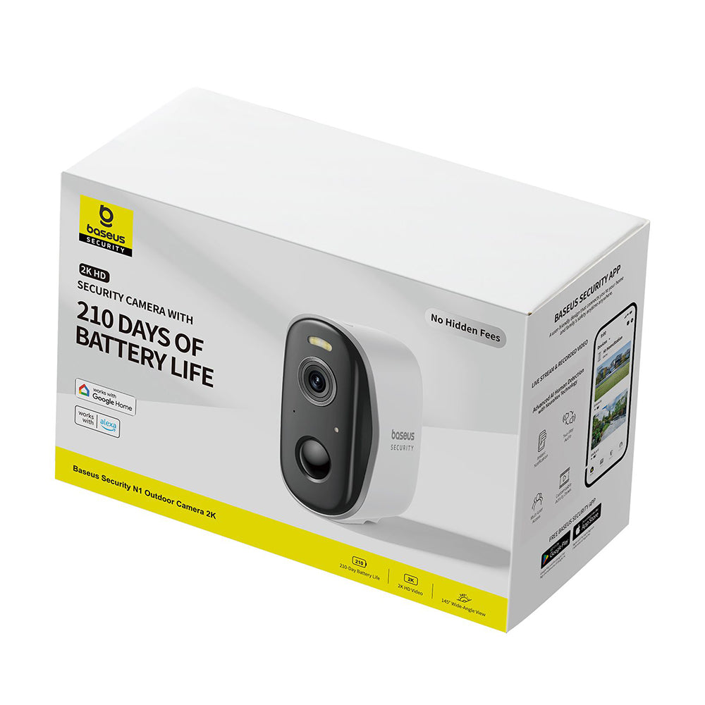Überwachungskamera Baseus N1, Wi-Fi, 2K, IP67, Außenbereich, Weiß S0TZ002130