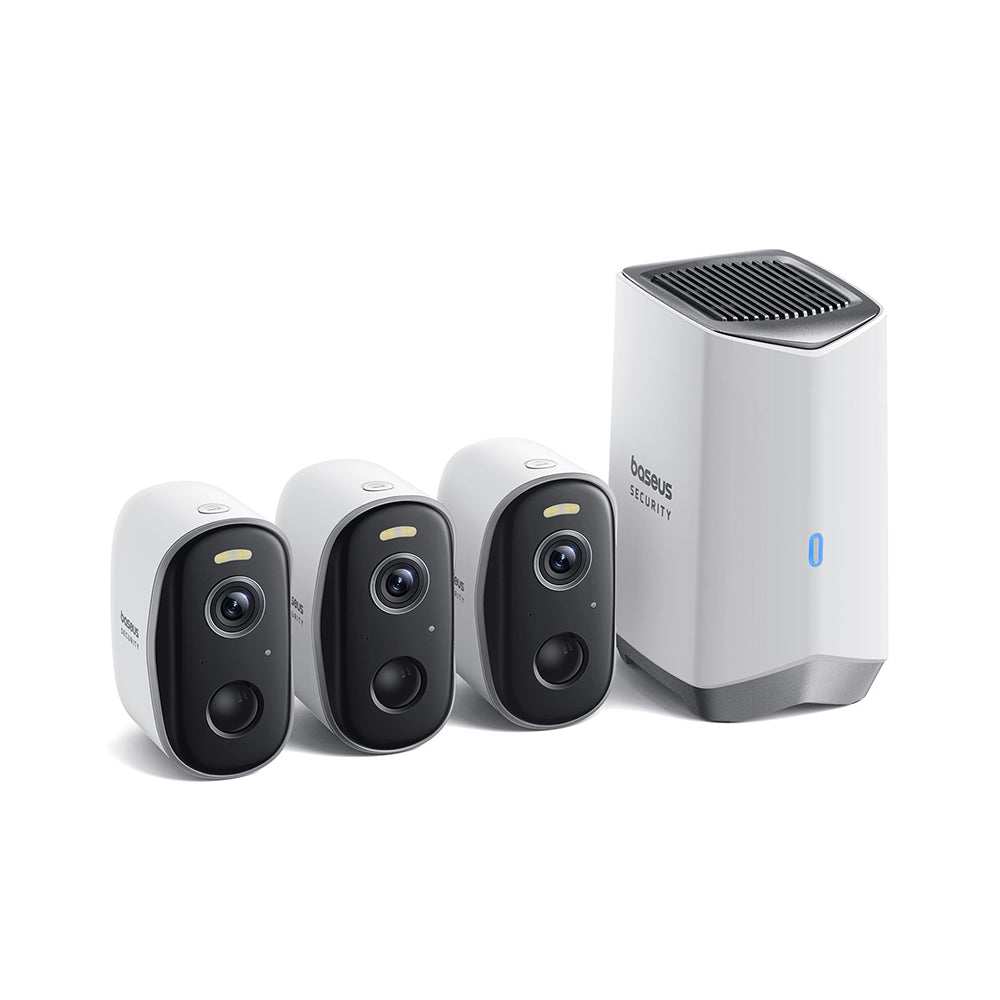 Baseus N1 Überwachungskamera, Wi-Fi, 2K, IP67, Außenbereich, 3er-Set S0TW012131