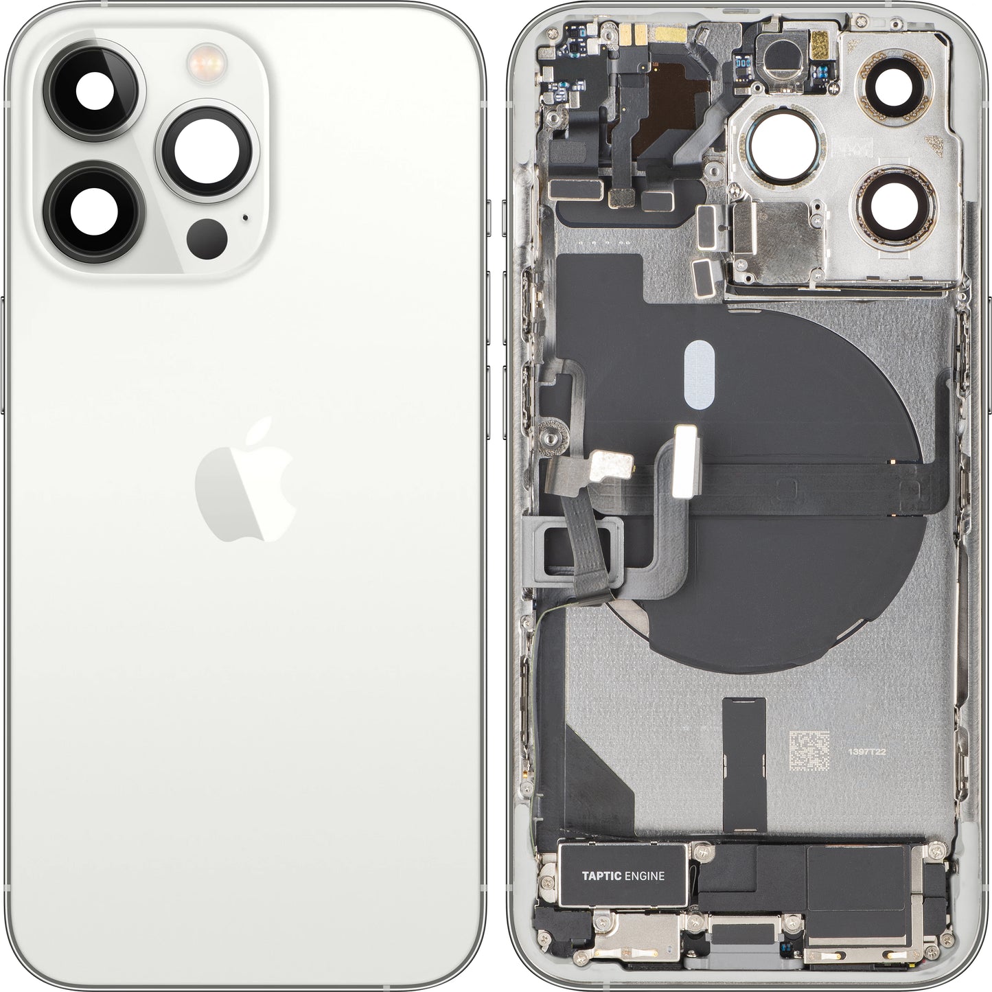 Batteriedeckel Apple iPhone 13 Pro, mit Mittelgehäuse, vollständige Teile, Silber, Swap