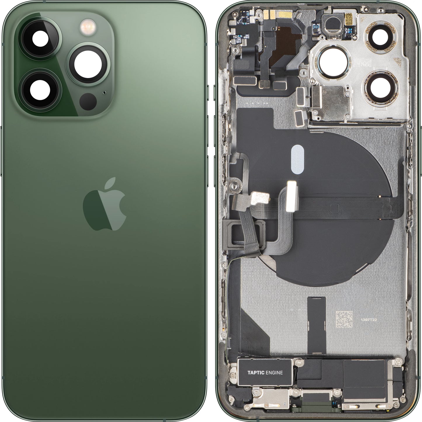 Akkuabdeckung Apple iPhone 13 Pro, mit Mittelgehäuse, Vollständige Teile, Grün (Alpine Green), Swap