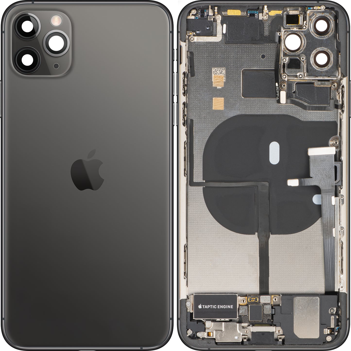 Batteriedeckel Apple iPhone 11 Pro Max, mit Mittelgehäuse, Komplettteile, Schwarz (Space Gray), Swap